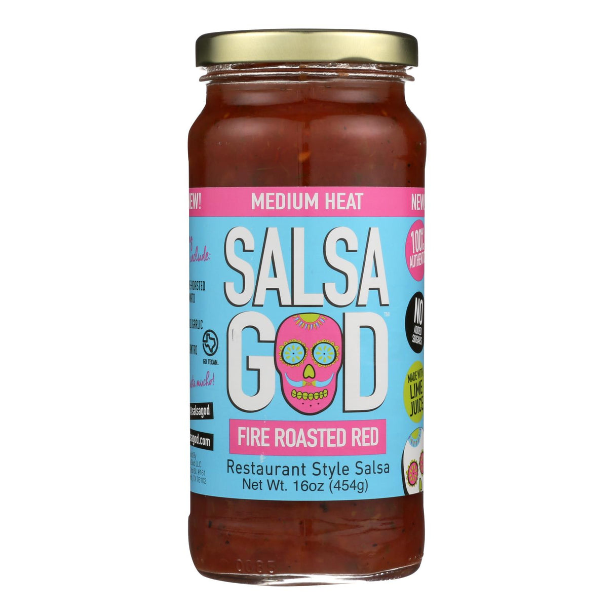 Salsa God Medium Fire Roasted Red Salsa, 6-Pack of 16 Oz Jars - Cozy Farm
