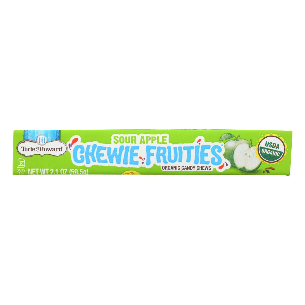 Torie & Howard Chewy Fruities Organic Candy Chws, Sour Apple - 2.1 Oz (Pack of 18) - Cozy Farm