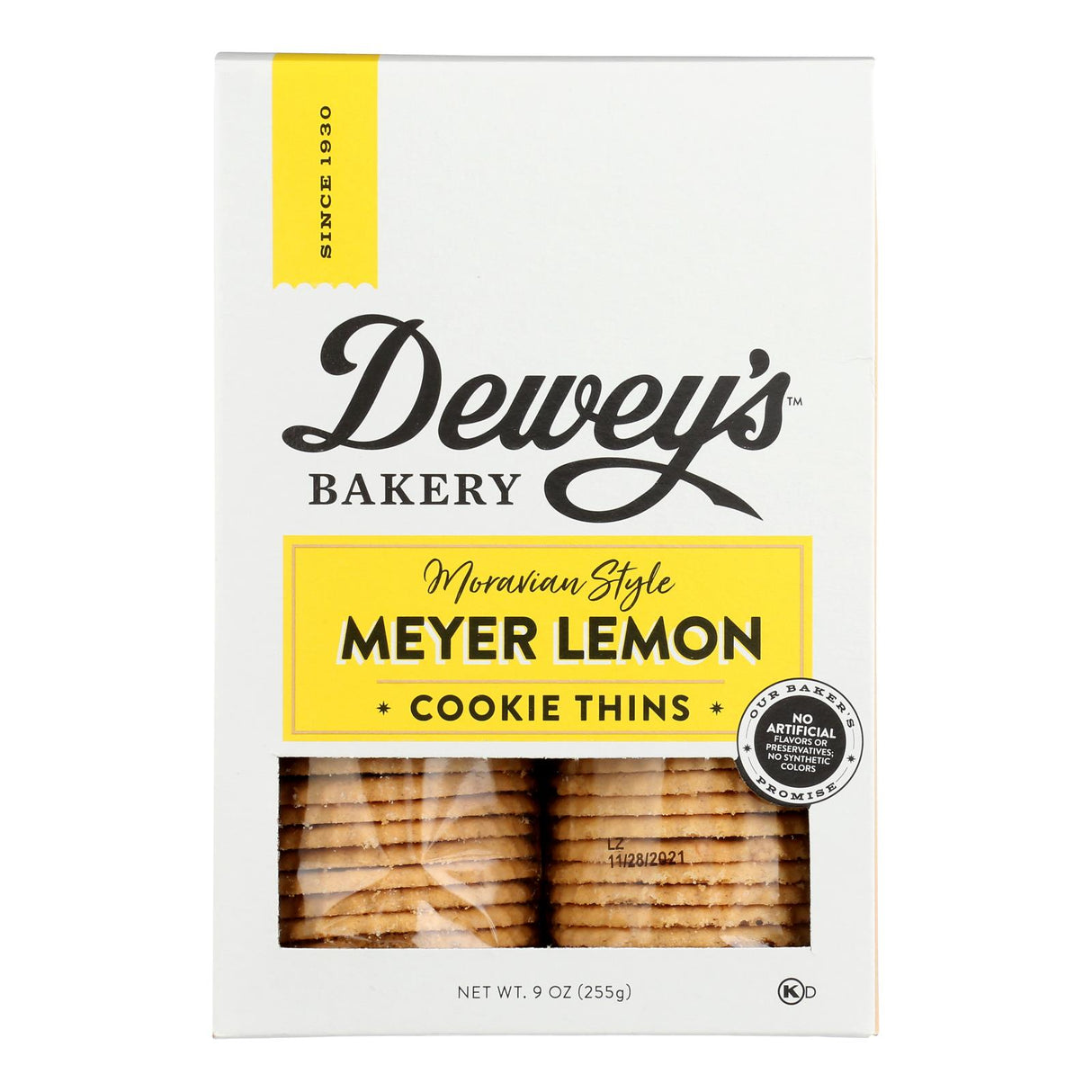 Dewey's Bakery Cookie Thins Meyer Lemon - Refreshingly Crisp (Pack of 6, 9 Oz) - Cozy Farm