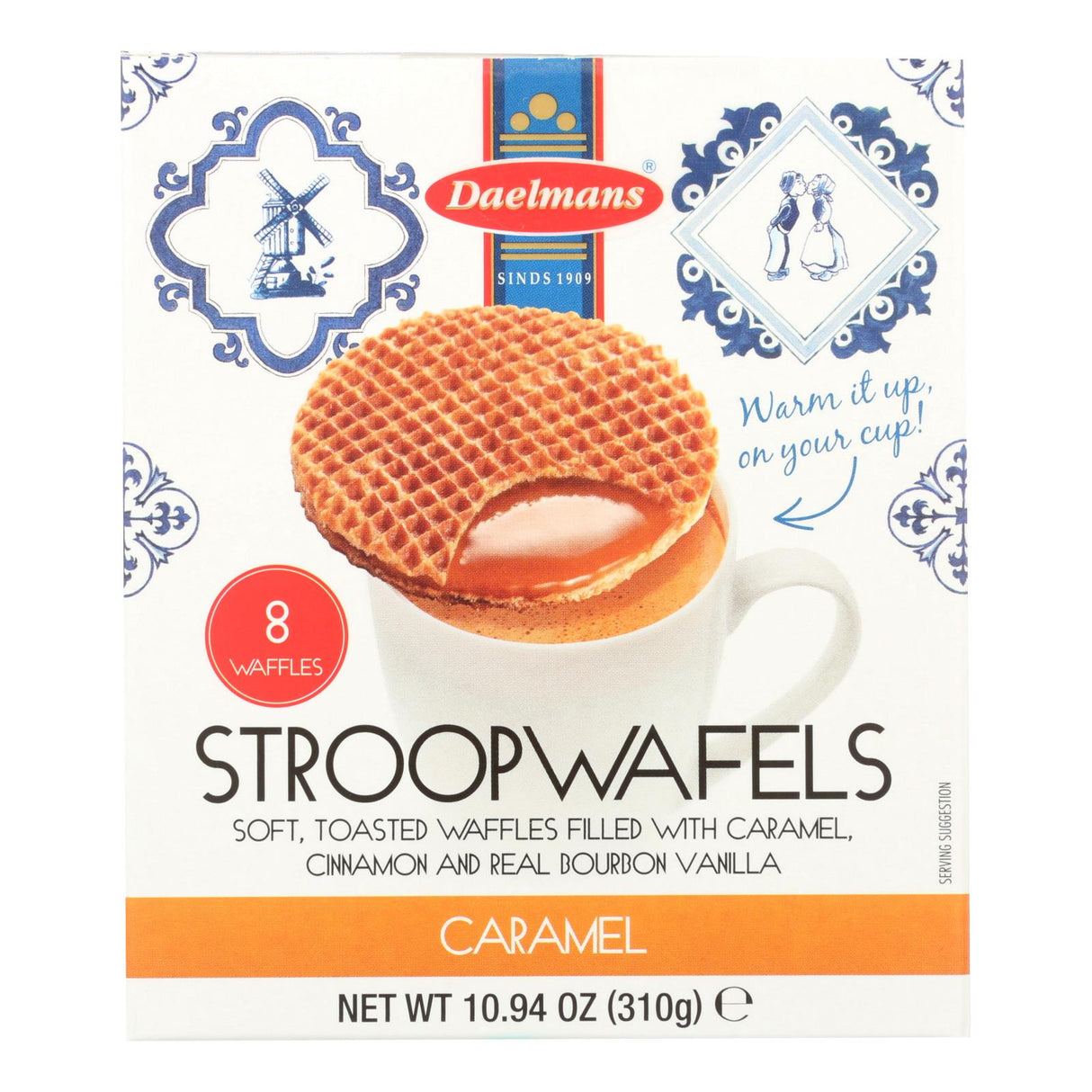Daelmans Stroopwafels Caramel, (Pack of 8) 10.94oz - Cozy Farm