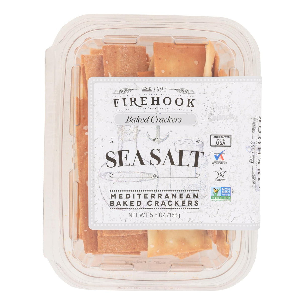 Firehook Sea Salt Crackers (Pack of 8 - 5.5 Oz) - Cozy Farm
