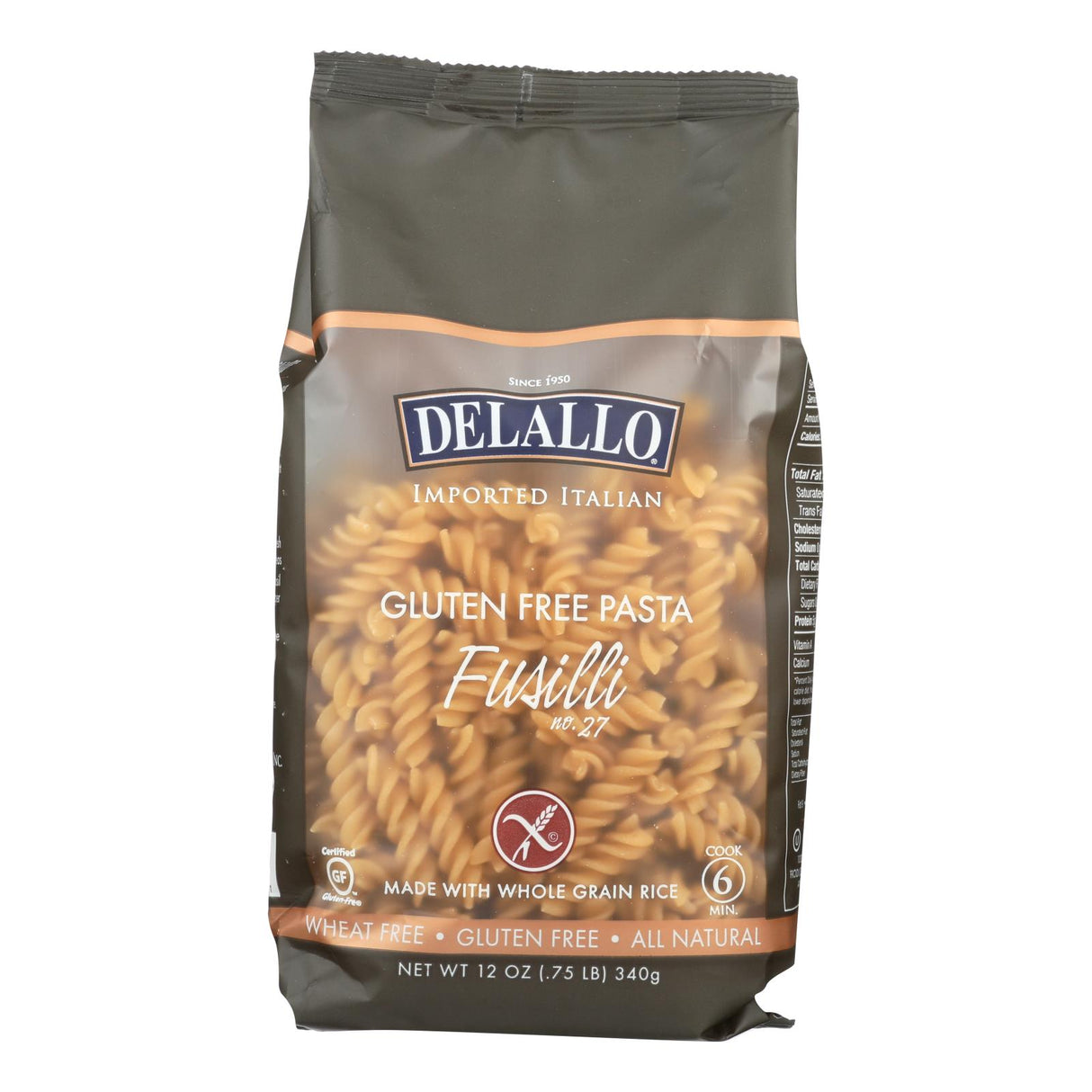 Delallo Gluten-Free Fusilli Pasta, 12-12 Oz. Packs - Cozy Farm