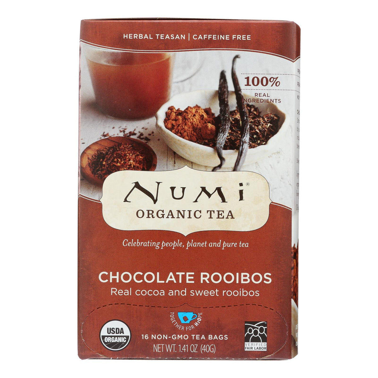 Numi Organic Chocolate Rooibos Herbal Tea (Pack of 6 - 16 Bag) - Cozy Farm