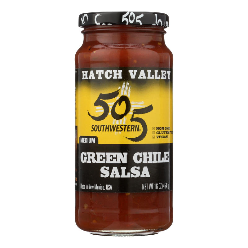 Southwestern Hatch Valley Green Chile Medium Salsa (Pack of 6) 16 Oz - Cozy Farm 