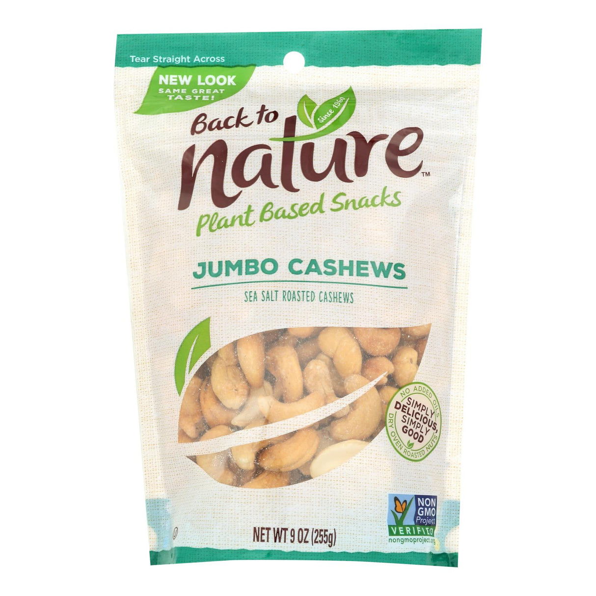 Back To Nature Jumbo Sea Salt Roasted Cashew - 9 Oz. (Pack of 9) - Cozy Farm