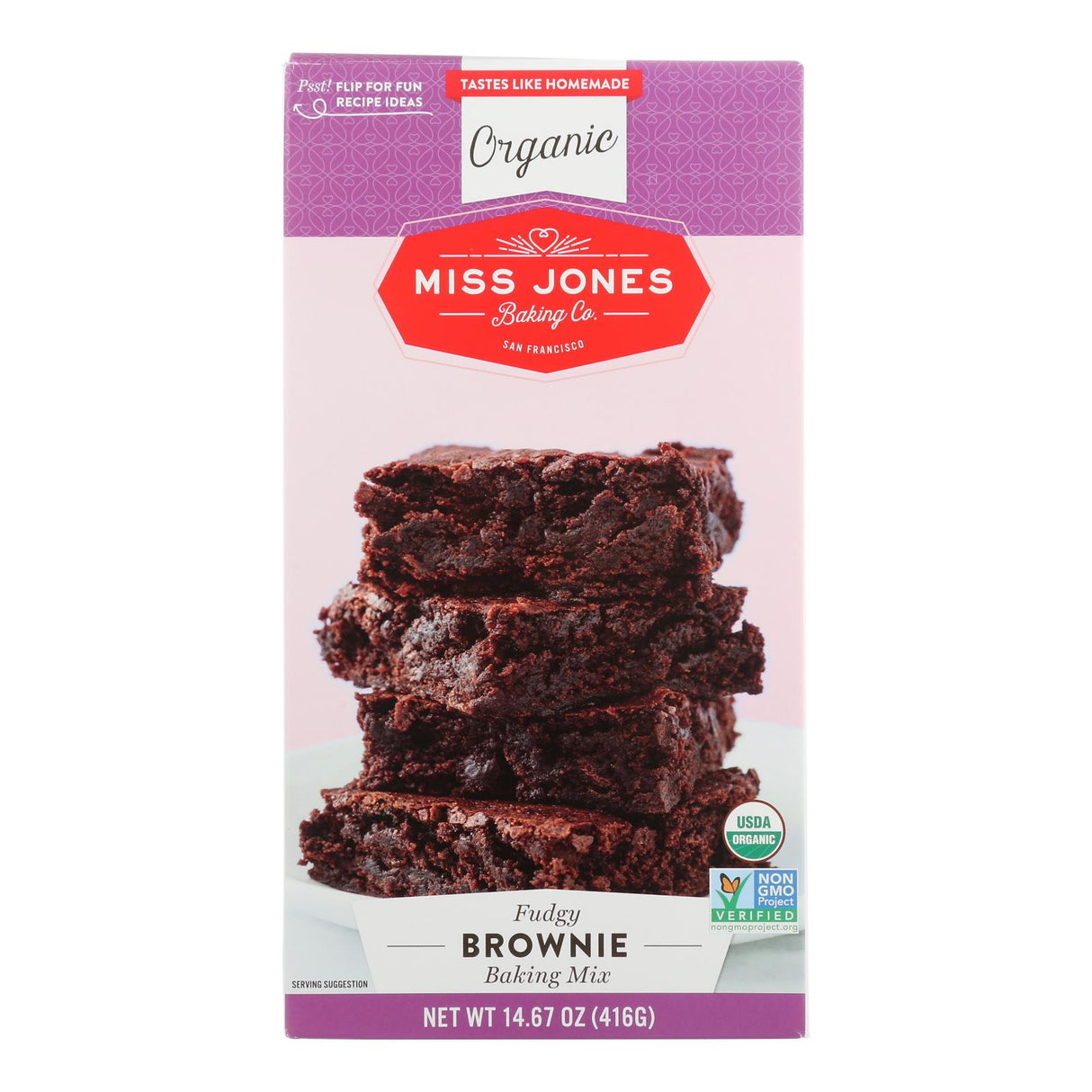 Miss Jones Baking Mix - Brownie Indulgence (Pack of 6 - 14.67 Oz Each) - Cozy Farm