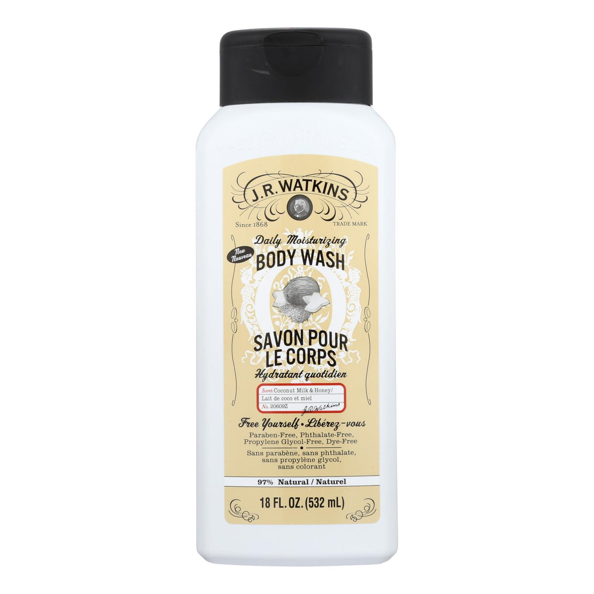 J.R. Watkins Coconut Milk & Honey Daily Moisturizing Body Wash – 18 Fl Oz - Cozy Farm