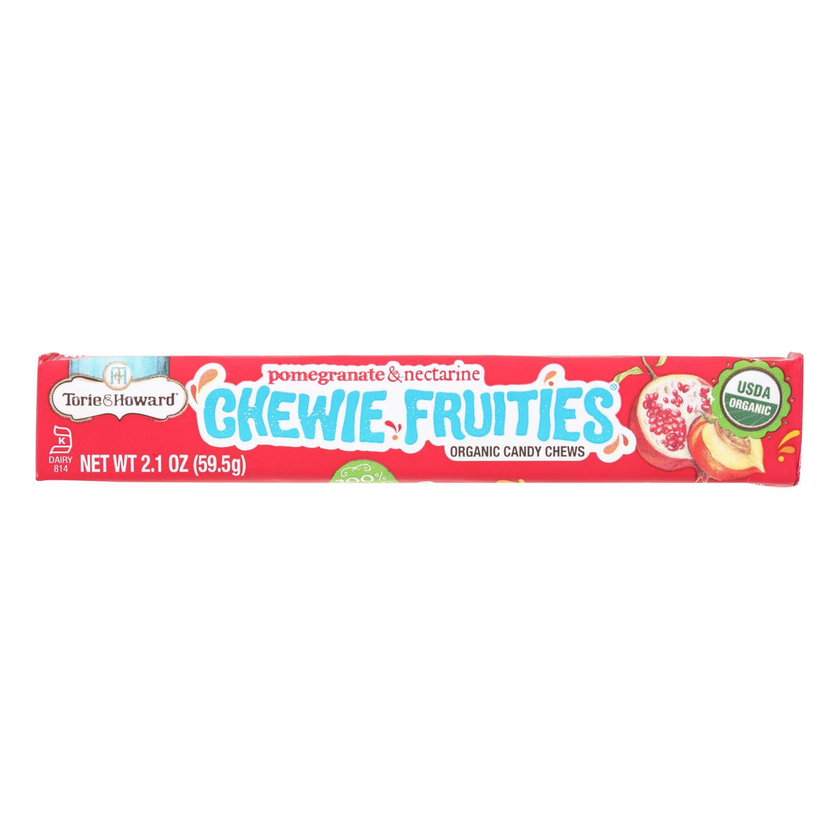 Torie & Howard (Pack of 18) Chewy Fruities Organic Candy Chws - Pomegranat & Nectarin 2.1 Oz - Cozy Farm