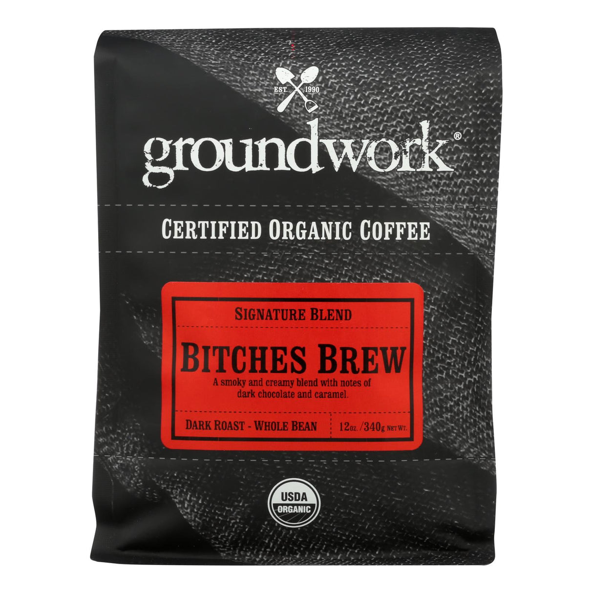 Groundwork Organic Batch Brew Dark Roast Coffee (Pack of 6 - 12 oz. Bags) - Cozy Farm