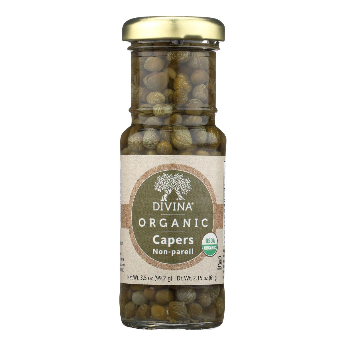Divina Organic Capers, 3.5 Oz Jar (Pack of 12) - Cozy Farm