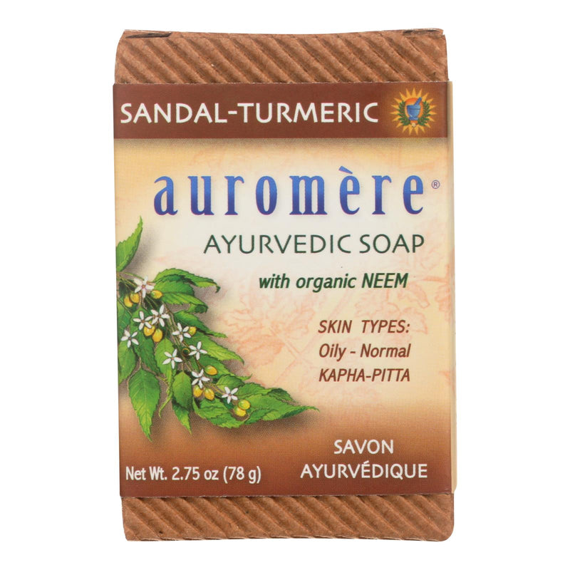 Auromere Ayurvedic Sandalwood-Turmeric Bar Soap 2.75 Oz - Cozy Farm 