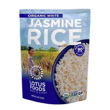 Lotus Foods Rice Bran Jasmine Brown Rice, Pack of 6 - 8 Oz - Cozy Farm