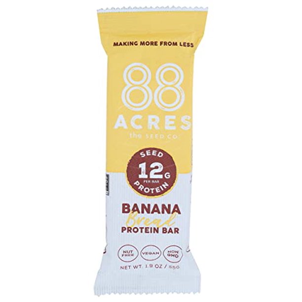 88 Acres - Protein Bar, Banana Bread Flavor, 9 x 1.9 Oz Bars - Cozy Farm 