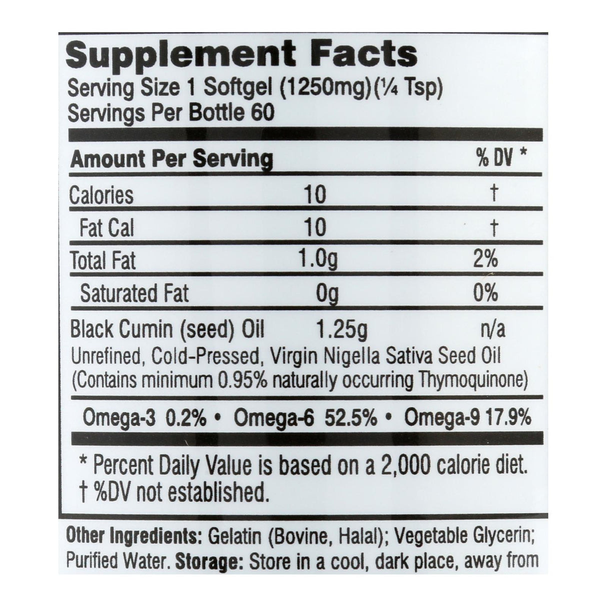 Black Seed Oil Softgels for Wellness Support (1250mg) - Cozy Farm