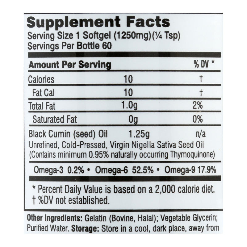 Black Seed Oil Softgels for Wellness Support (1250mg) - Cozy Farm 