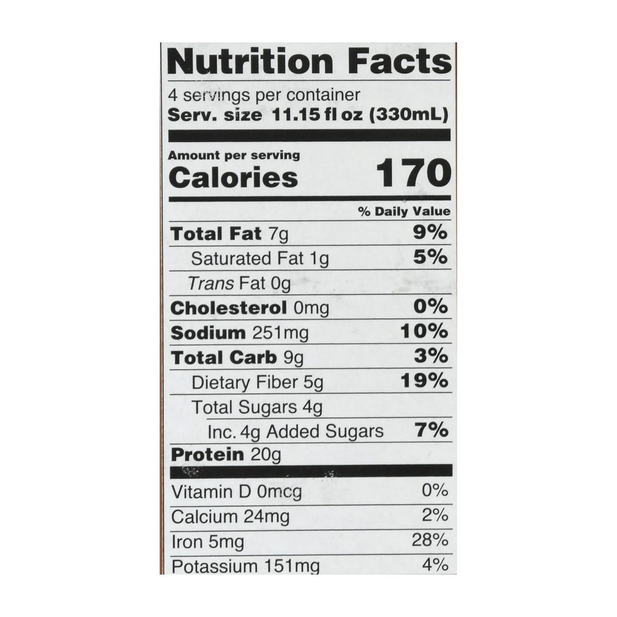 Only What You Need Protein Shake - Plant Based Dark Chocolate - 11.14oz - Case of 12 - Cozy Farm