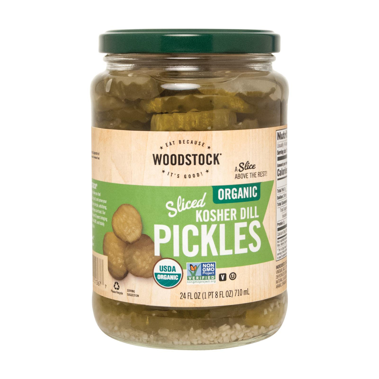 Woodstock Organic Dill Pickle Slices, 6 Pack - 24 oz. - Cozy Farm