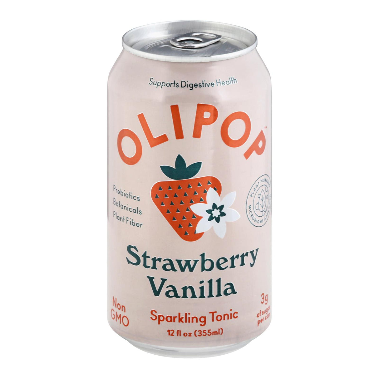 Olipop Sparkling Strawberry Vanilla Tonic (12 Fl Oz, 12-Pack) - Cozy Farm