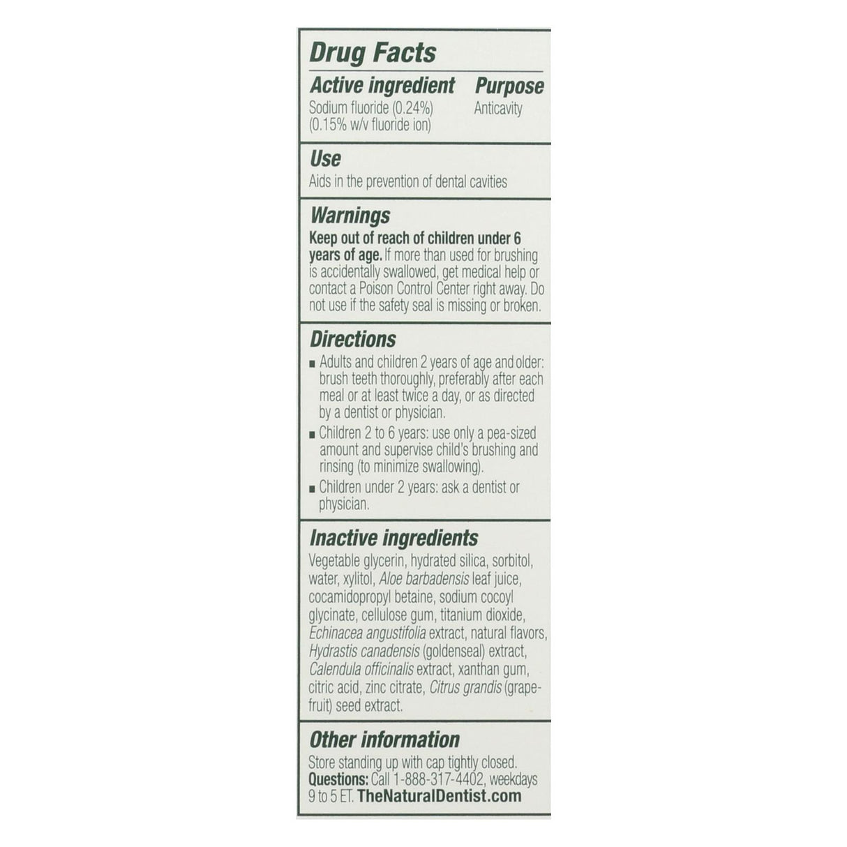 Natural Dentist Anti-cavity Toothpaste: Fresh Breath Original Peppermint Twist, 5 Oz - Cozy Farm