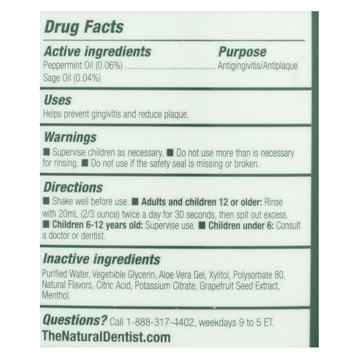 Natural Dentist Healthy Balance All Purpose Rinse Peppermint Sage - 16 Fl Oz - Cozy Farm