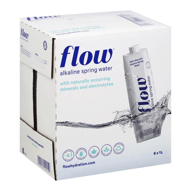 Flow Alkaline Spring Water - 1L, Pack of 6 - Cozy Farm 