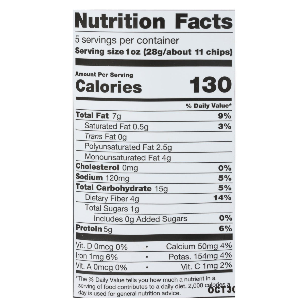 Beanitos Black Bean Chips Sea Salt 5 Oz. (Pack of 6) - Cozy Farm