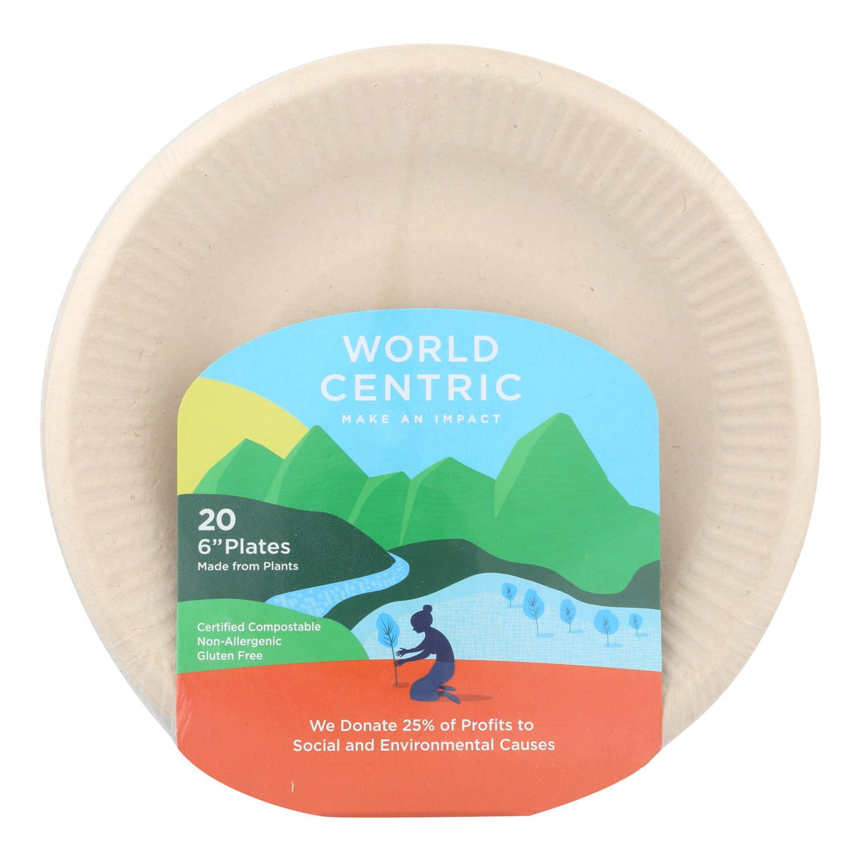 World Centric Ripple Edge Compostable Plates (240-Count) - Cozy Farm