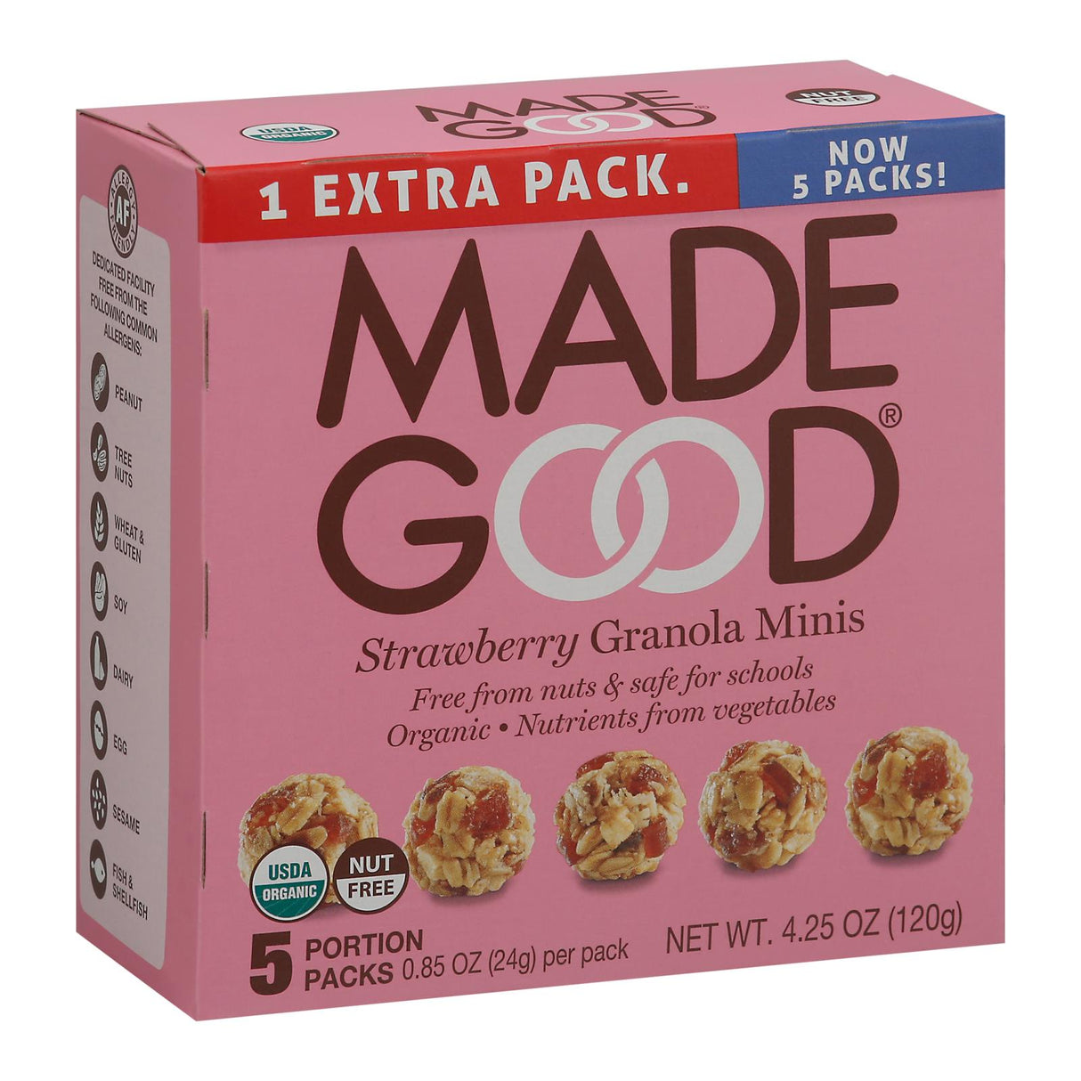 Made Good Strawberry Granola Minis, 6x 5oz/.85oz Case - Cozy Farm
