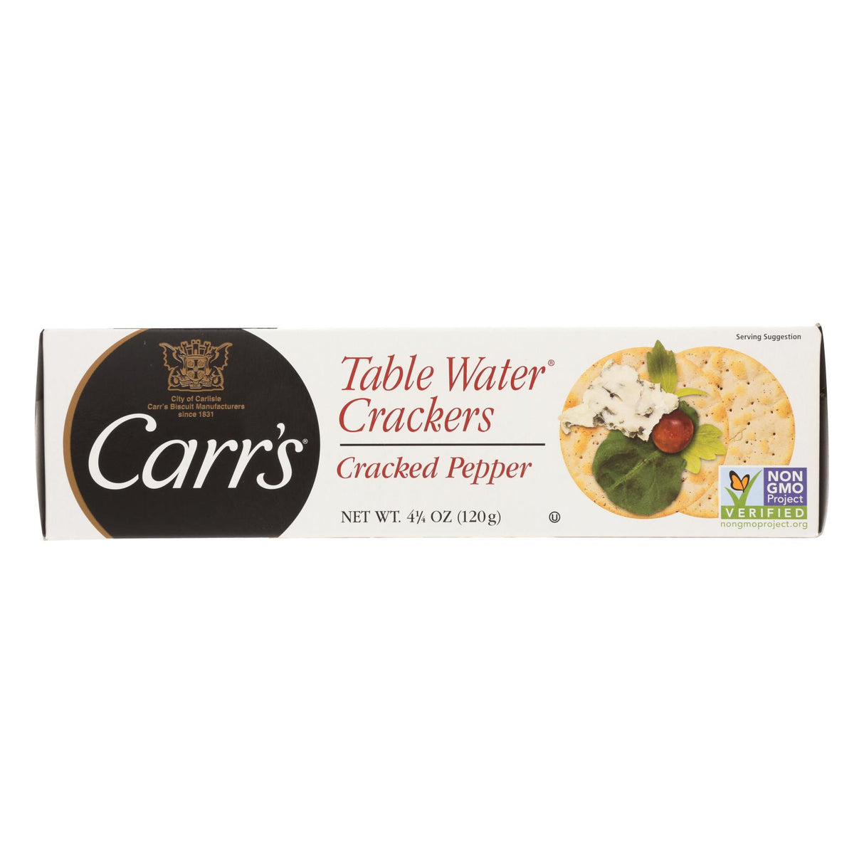 Carr's Table Water Crackers: Bite-Size with Zesty Cracked Pepper - 4.25 Oz Pack (12 Count) - Cozy Farm