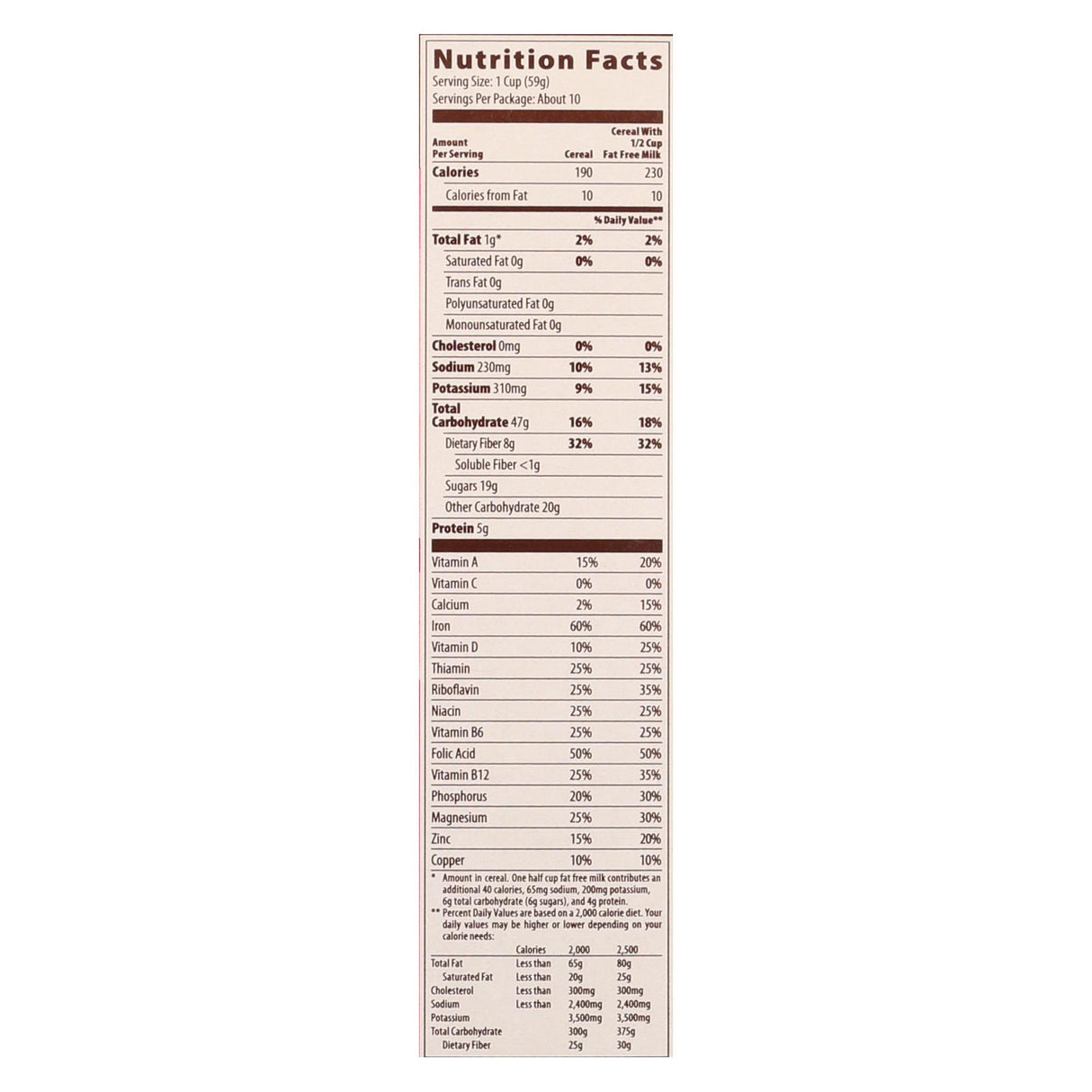 Mom's Best Raisin Bran Cereal, 22 Oz. (Pack of 10) - Cozy Farm