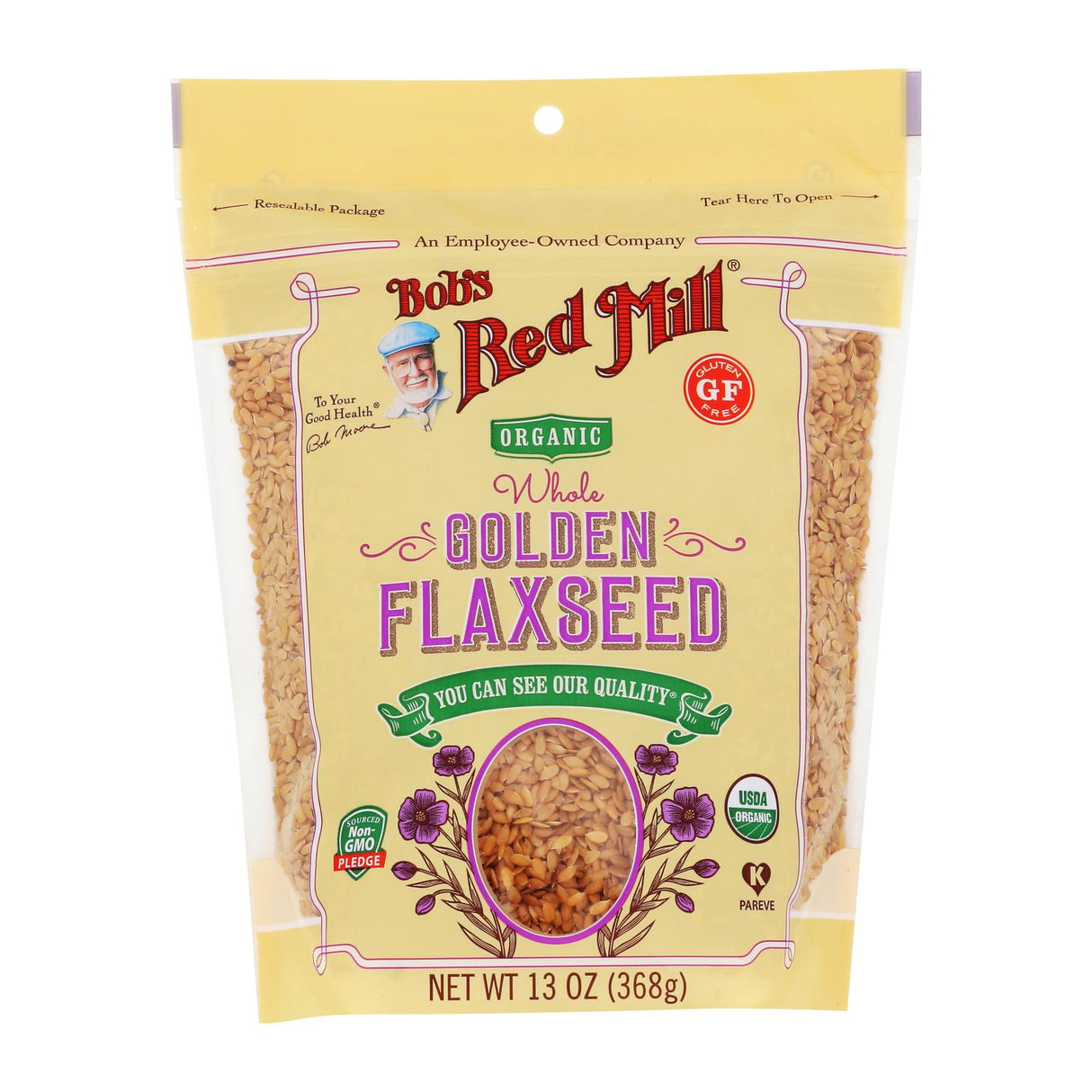 Bob's Red Mill Golden Flaxseeds (Pack of 4 ,13 oz) - Cozy Farm