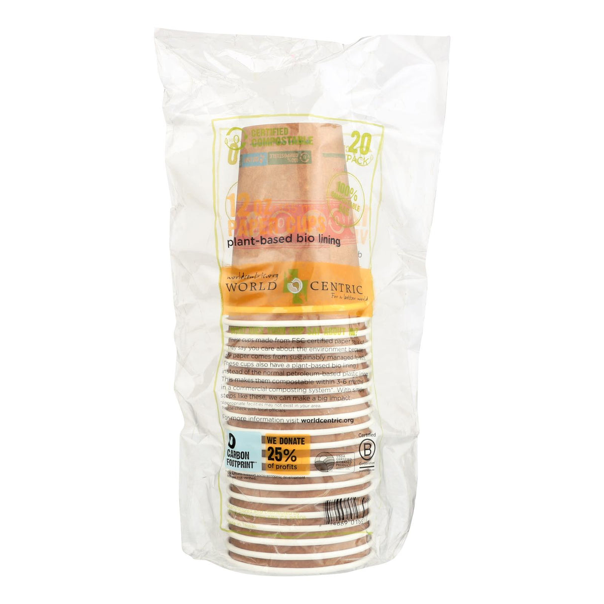 World Centric Compostable Hot Paper Cups - 12 Oz. (Pack of 12) - Cozy Farm