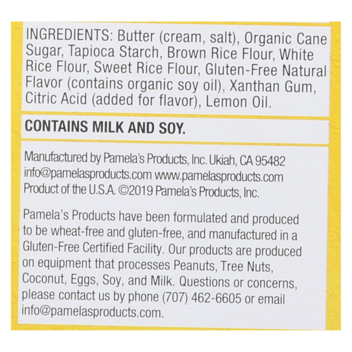 Pamela's Products Gluten-Free Lemon Shortbread Cookies (Pack of 6 - 6.25 Oz.) - Cozy Farm