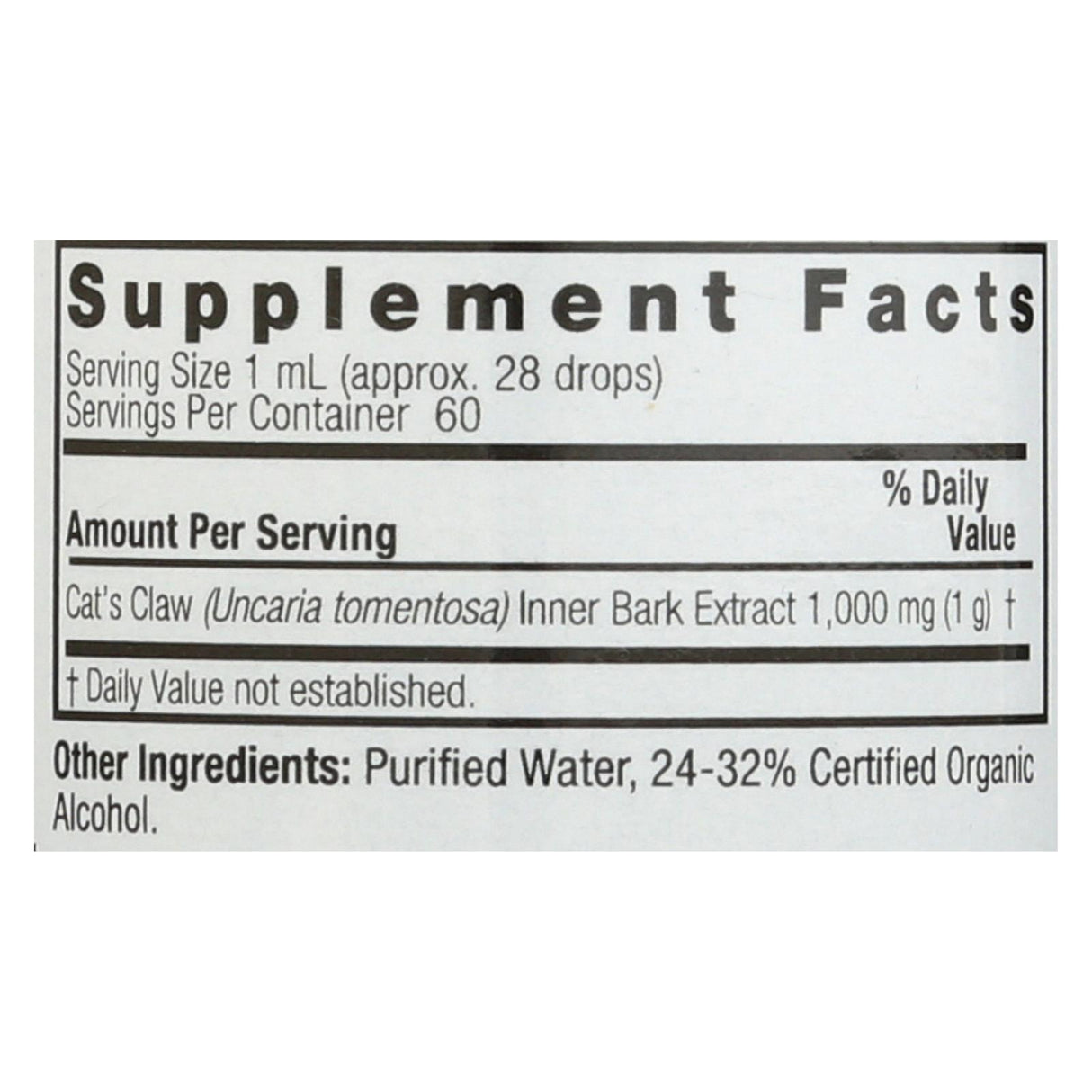 Nature's Answer Cat's Claw Inner Bark Extract - 2 Fl Oz - Cozy Farm