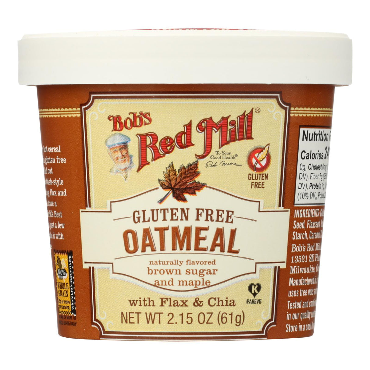 Bob's Red Mill Gluten-Free Oatmeal Cup, Brown Sugar & Maple, 2.15 oz, Pack of 12 - Cozy Farm