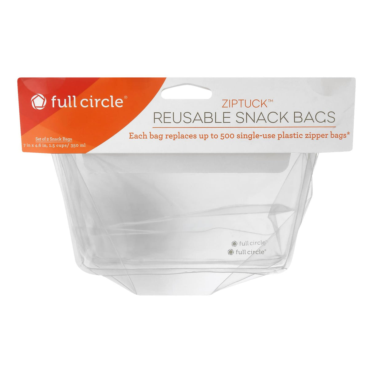 Full Circle Home Ziptuck Reusable Snack Bags - Case of 6 - Cozy Farm