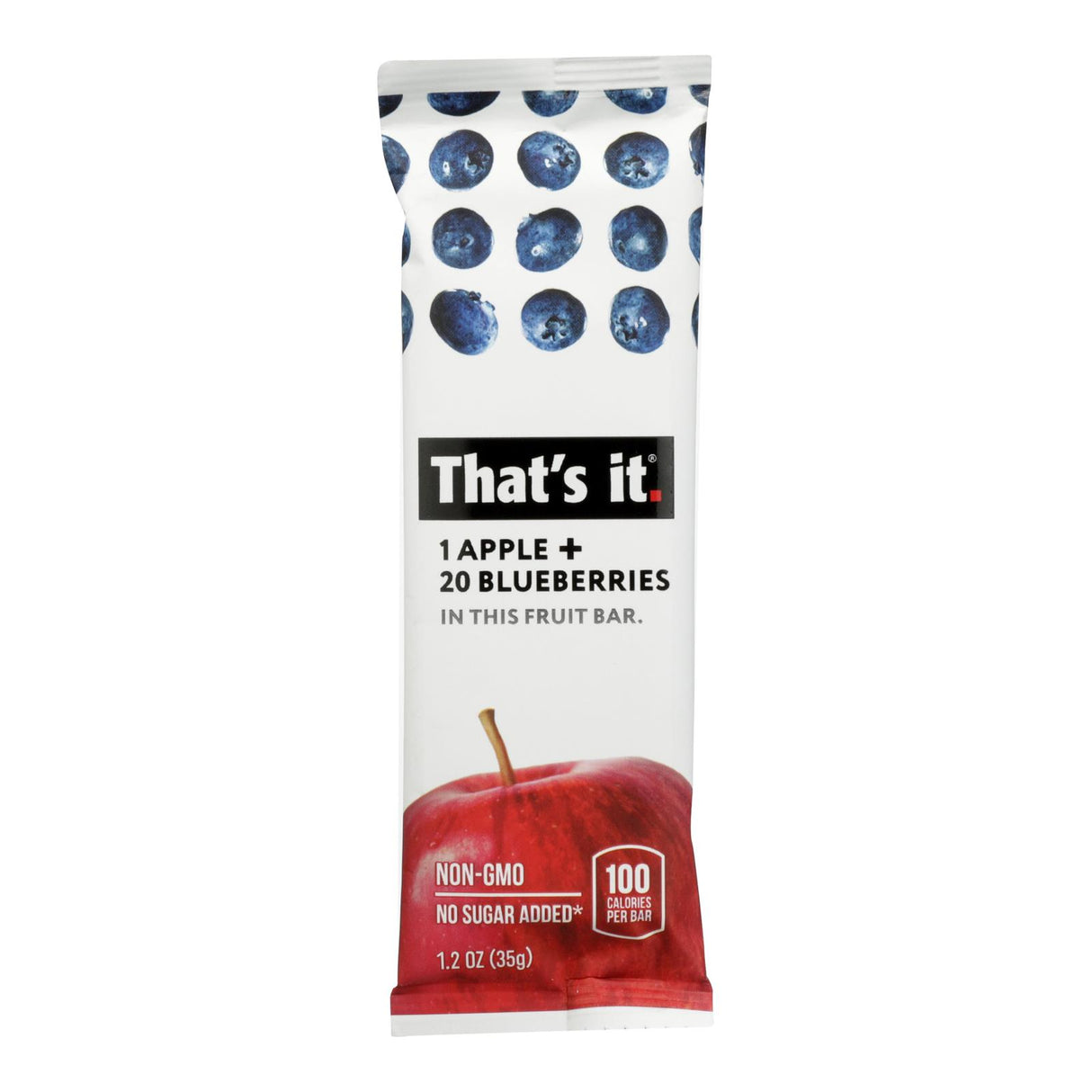 That's It Apple & Blueberry Fruit Bar - 1.2 oz - Case of 12 - Cozy Farm