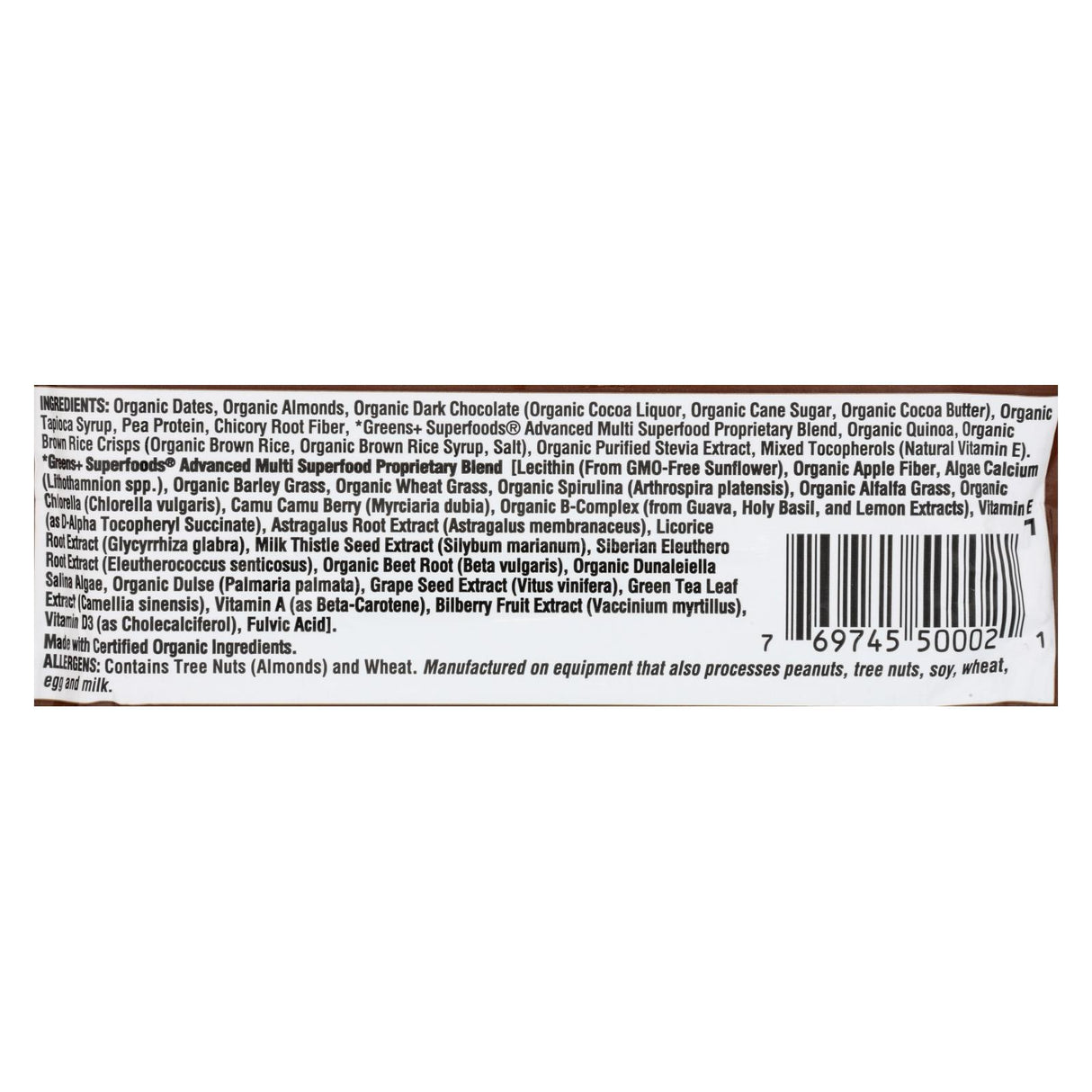 Greens Plus Energy Bar - Case Of 12 - 2 Oz - Cozy Farm