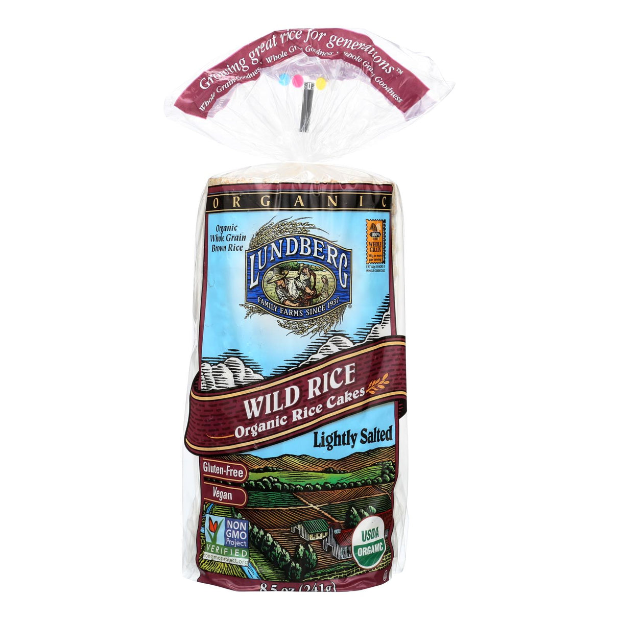 Lundberg Wild Rice Cakes, 6 Pack of 8.5 Oz - Cozy Farm