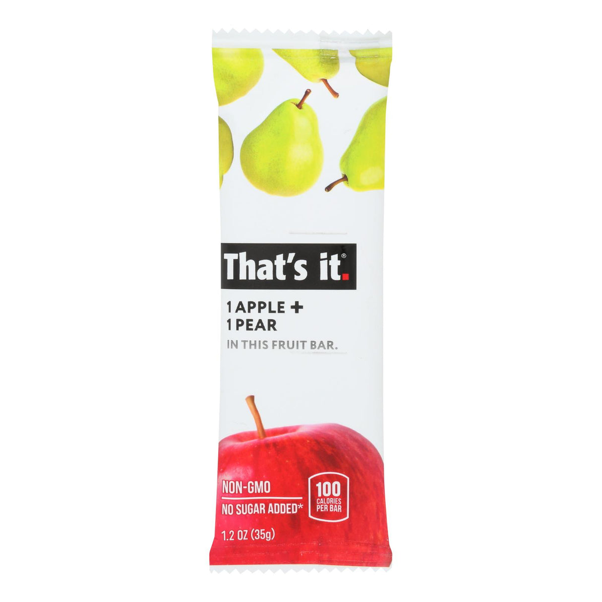 That's It Apple and Pear Fruit Bars - Case of 12 - 1.2 oz Each - Cozy Farm