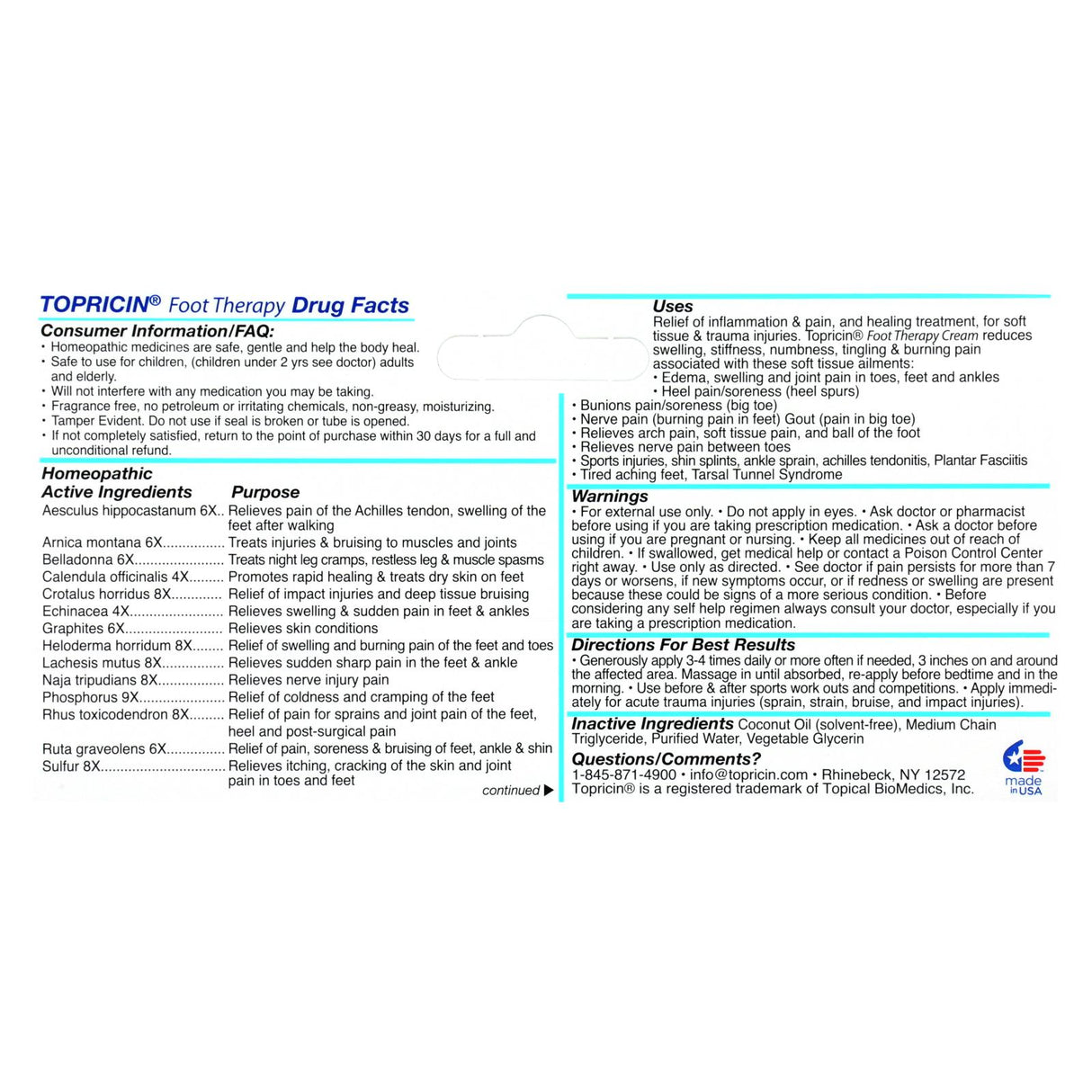 Topricin Foot Therapy - Anti-Fungal Cream for Athletes Foot - 2 Oz - Cozy Farm