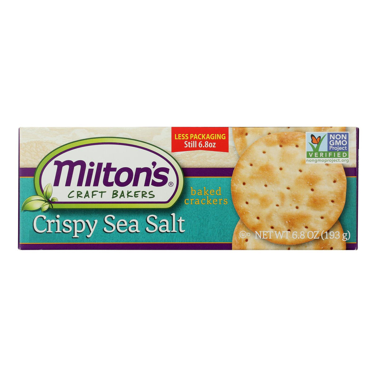 Milton's Crispy Sea Salt Crackers (Pack of 8, 6.8oz Each) - Cozy Farm