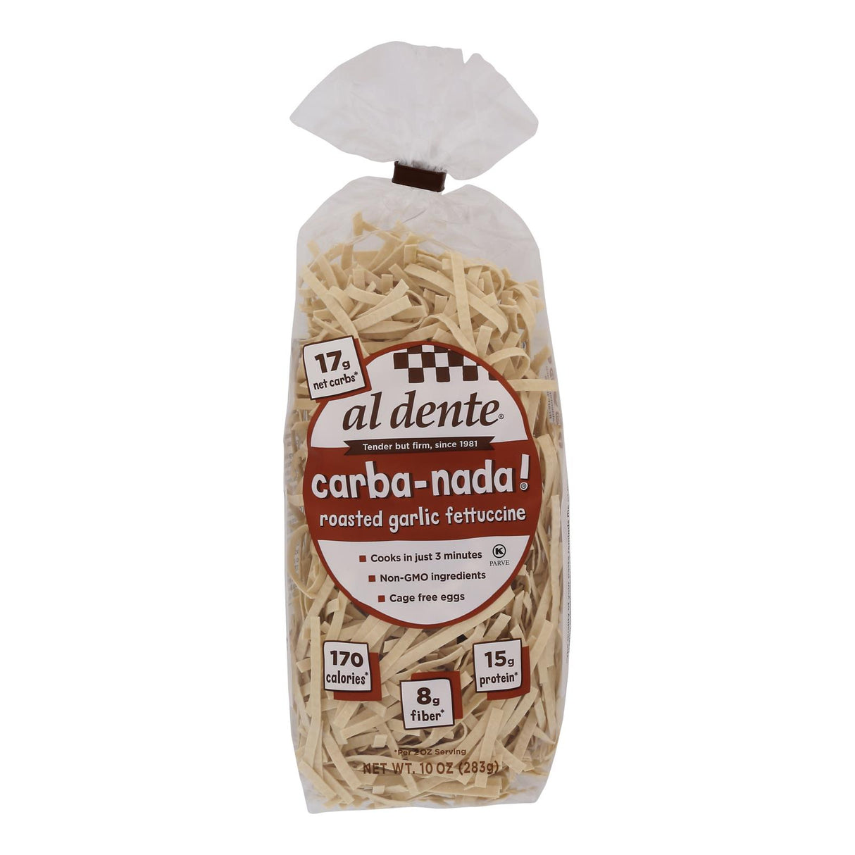 Al Dente Fettuccine Pasta with Garlic - 10 Oz, Case of 6 - Cozy Farm
