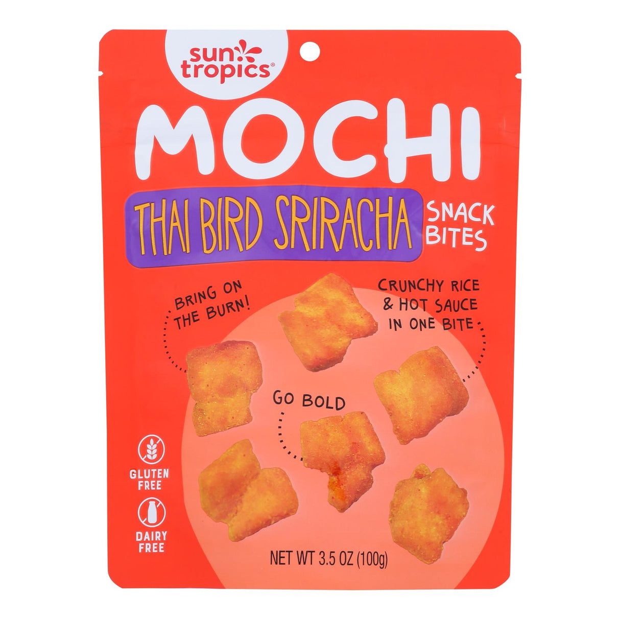 Sun Tropics Mochi Rice Bites Sriracha - Case of 12 - 3.50oz - Cozy Farm