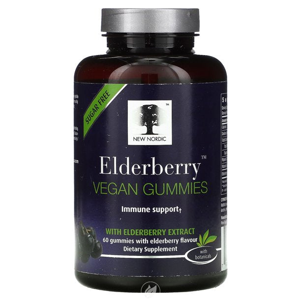 New Nordic Vegan Elderberry Gummies (Pack of 60) - Cozy Farm