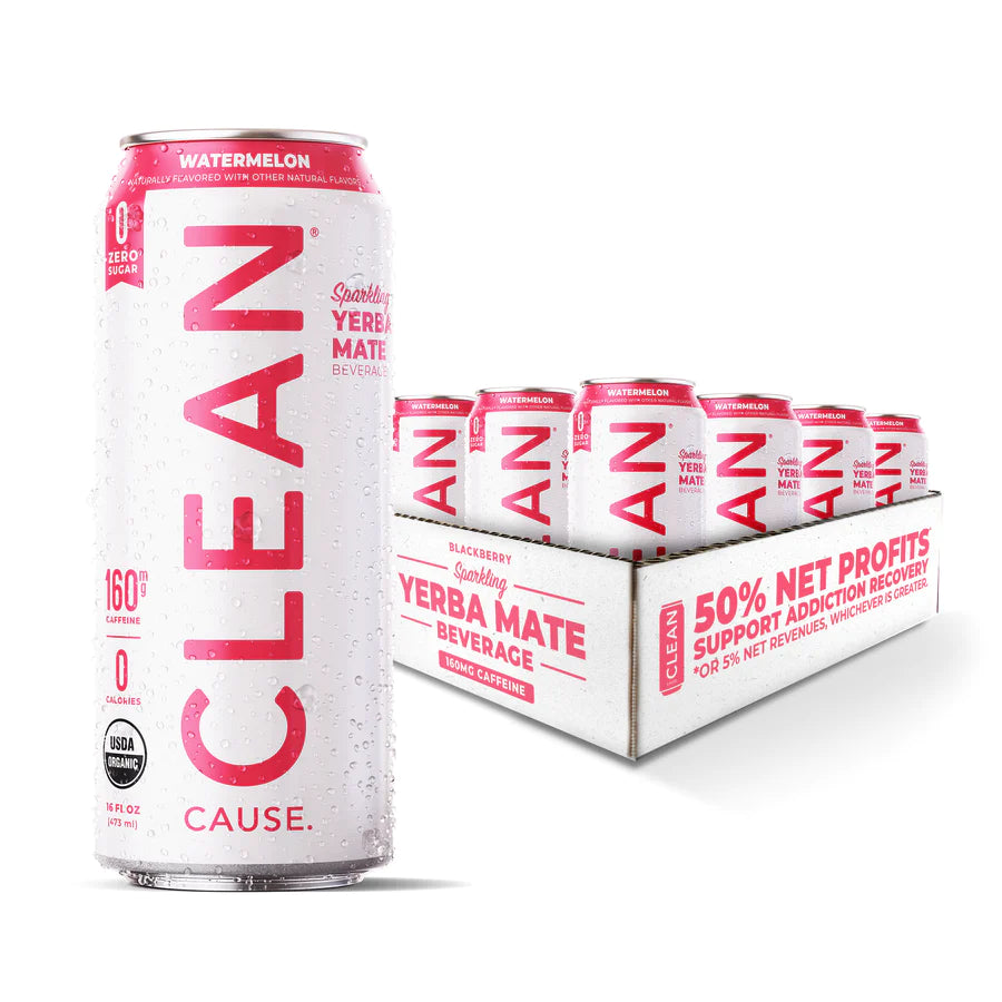 Clean Cause Watermelon Yerba Mate (Pack of 12 - 16 Fl Oz) - Cozy Farm