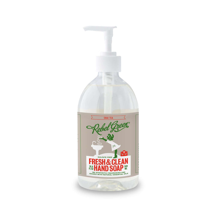 Rebel Green Hand Soap Chai Tea | Pack of 4 | 16.9 Fl Oz - Cozy Farm