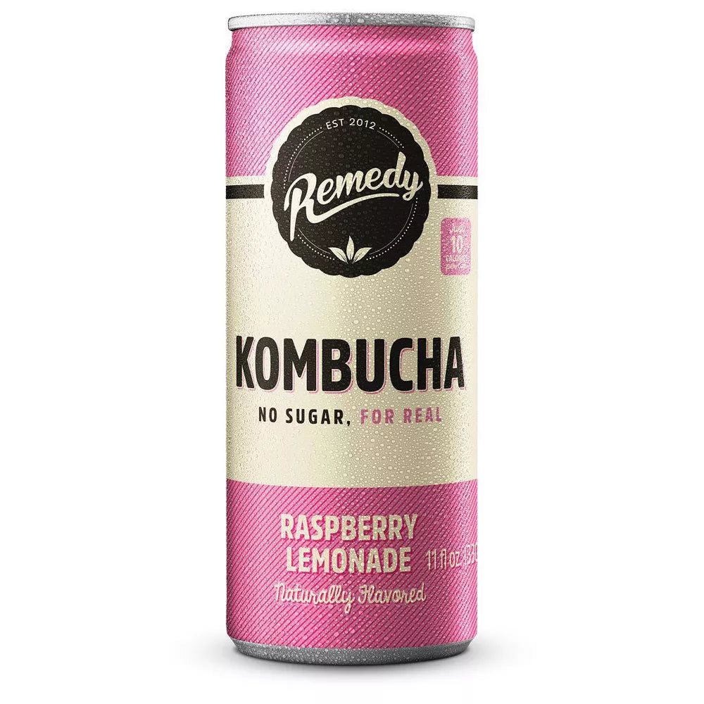 Remedy Organic Kombucha Raspberry Lemonade - 12 Pack (11 Fl. Oz. Bottles) - Cozy Farm