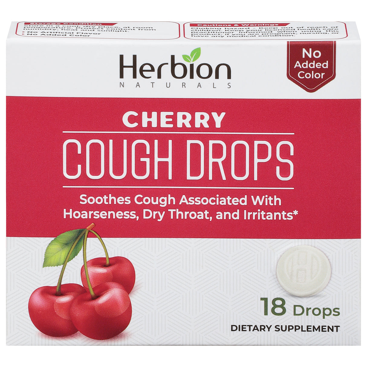 Herbion Naturals Cherry Cough Drops (18 Count) - Cozy Farm