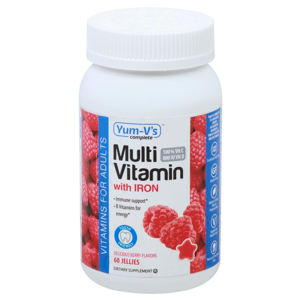 Yum V's Multivitamin for Healthy Adults with Iron - 60 Tablets - Cozy Farm